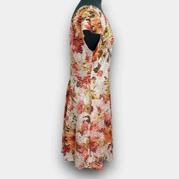 RONNI‎ NICOLE ladies floral multi-colour size 12 midi lined zippered dress - Picture 3 of 14